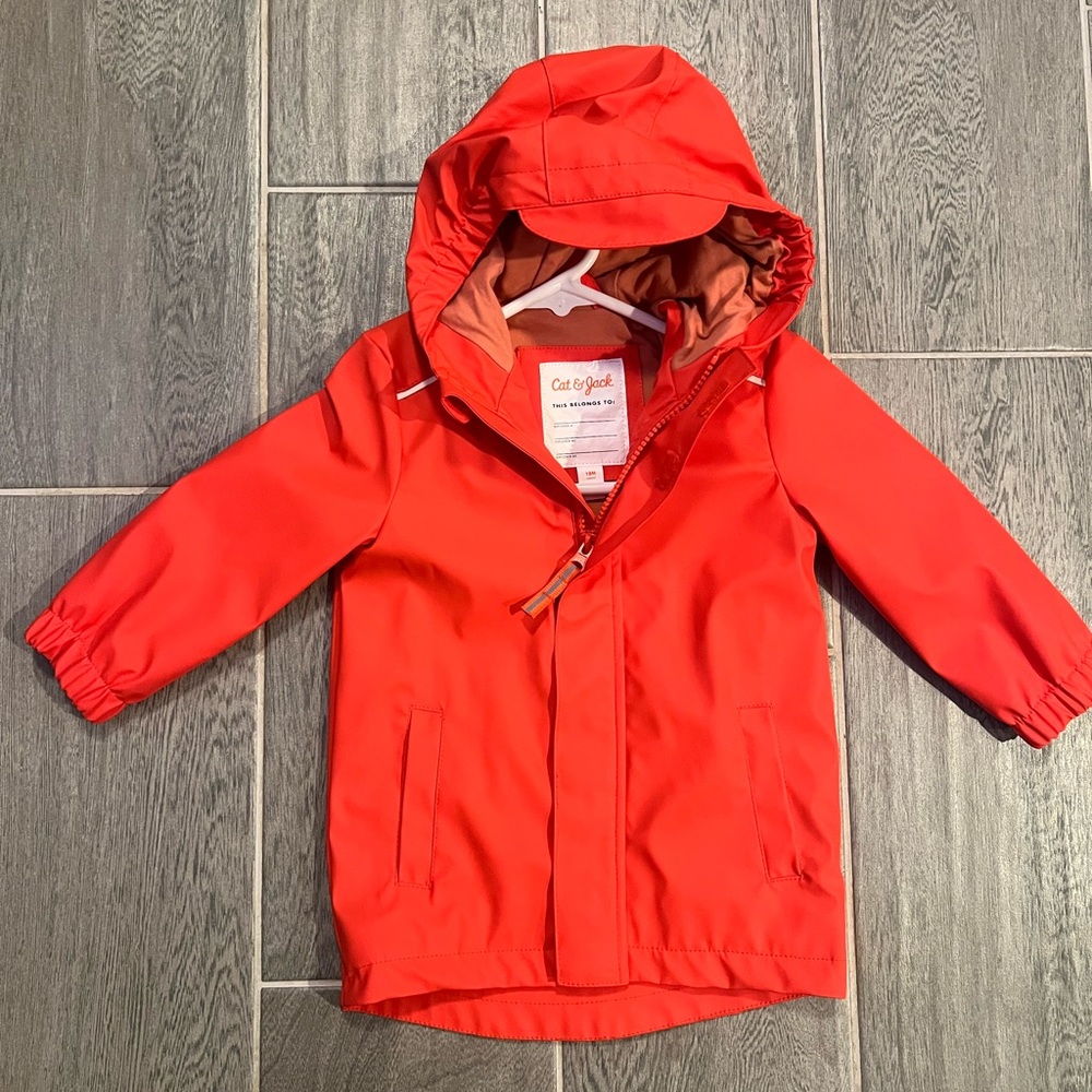 Cat & Jack Vibrant Orange Kids Raincoat
